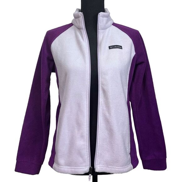 Columbia Girls' Benton Springs Classy Plum / Lilac Fleece Jacket, SZ L (14/16) - Picture 2 of 9